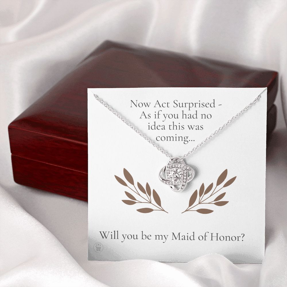 Will You Be My Maid Of Honor White Gold Necklace Gift 0852LT3