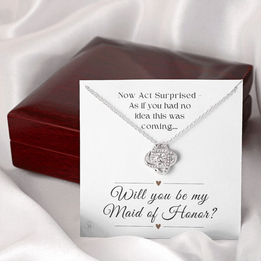 Will You Be My Maid Of Honor White Gold Necklace Gift 0852LT2