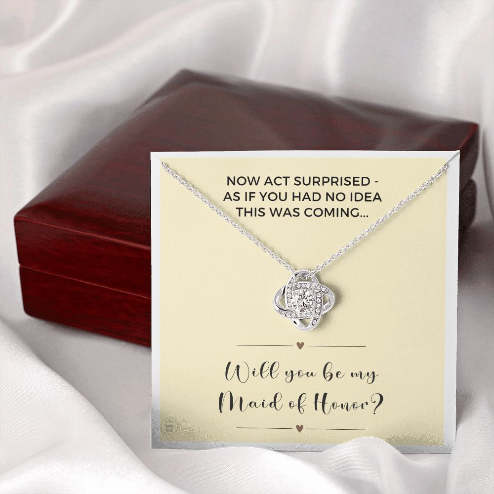 Will You Be My Maid Of Honor White Gold Necklace Gift 0852LT9