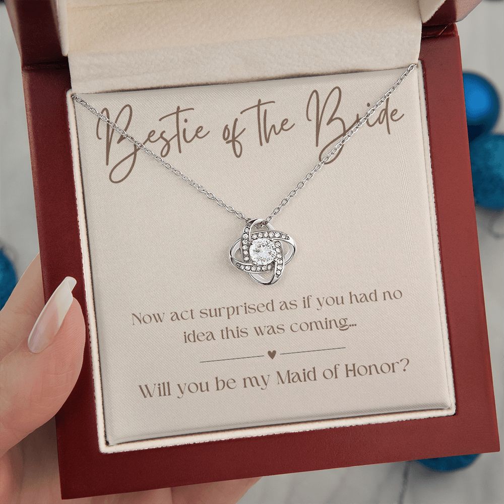 Will You Be My Maid Of Honor White Gold Necklace Gift 0852LT5