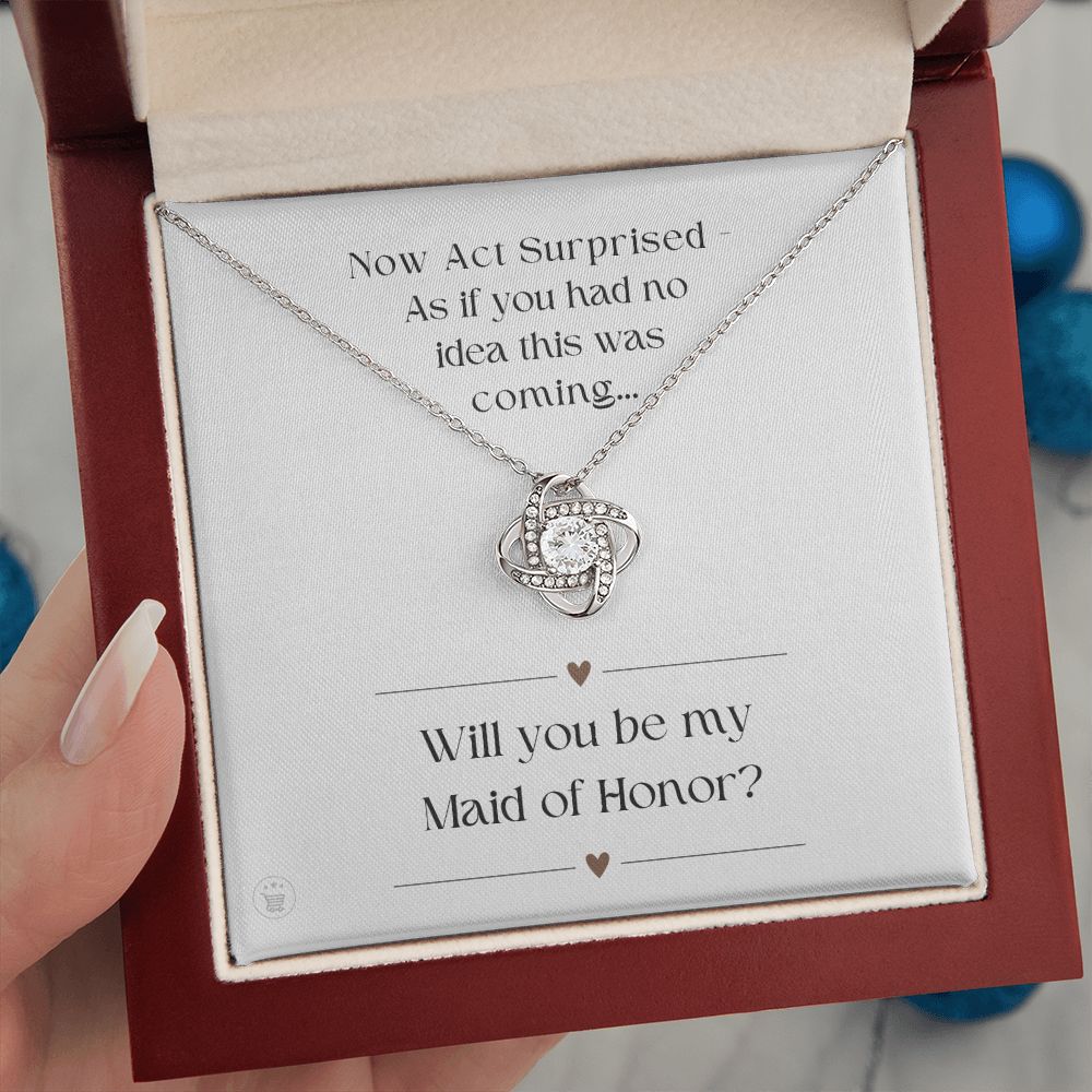 Will You Be My Maid Of Honor White Gold Necklace Gift 0852LT1