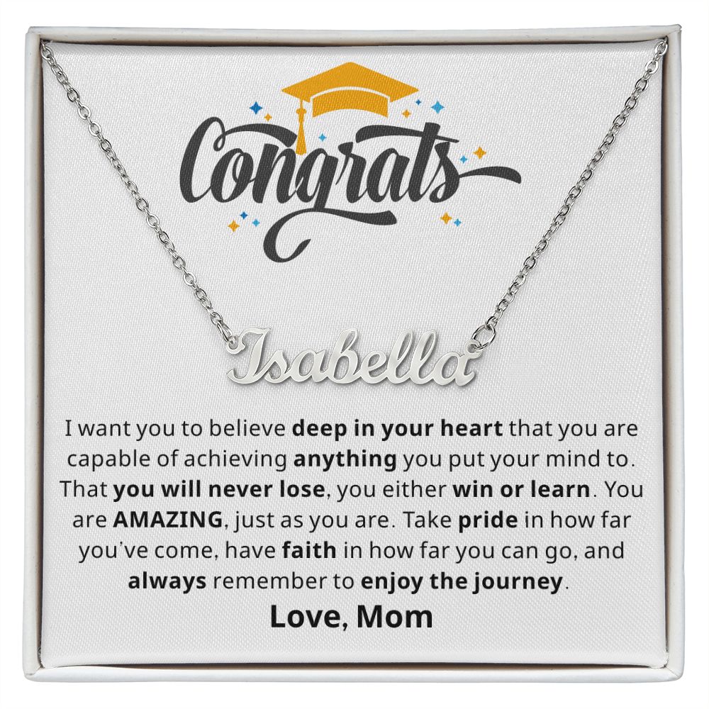 Graduation Gift For Her | Believe Name Necklace 0845NNT2