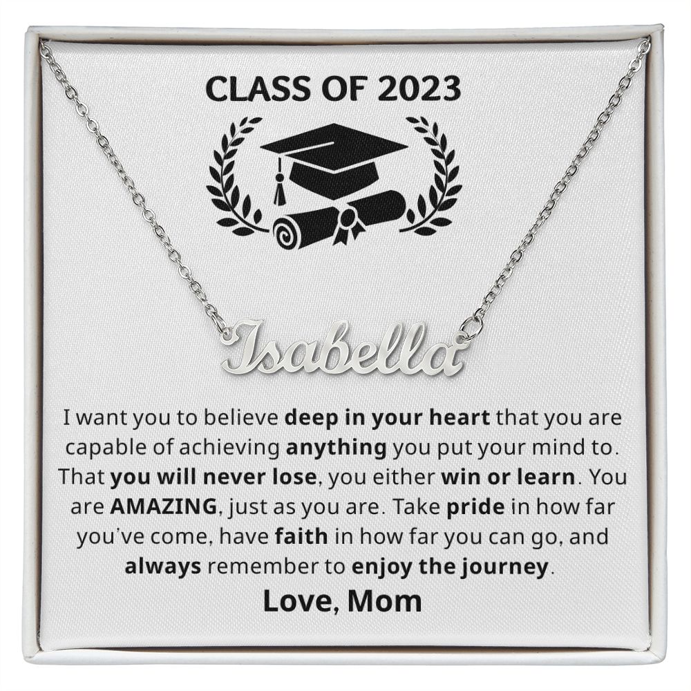 Graduation Gift For Her | Believe Name Necklace 0845NNT1