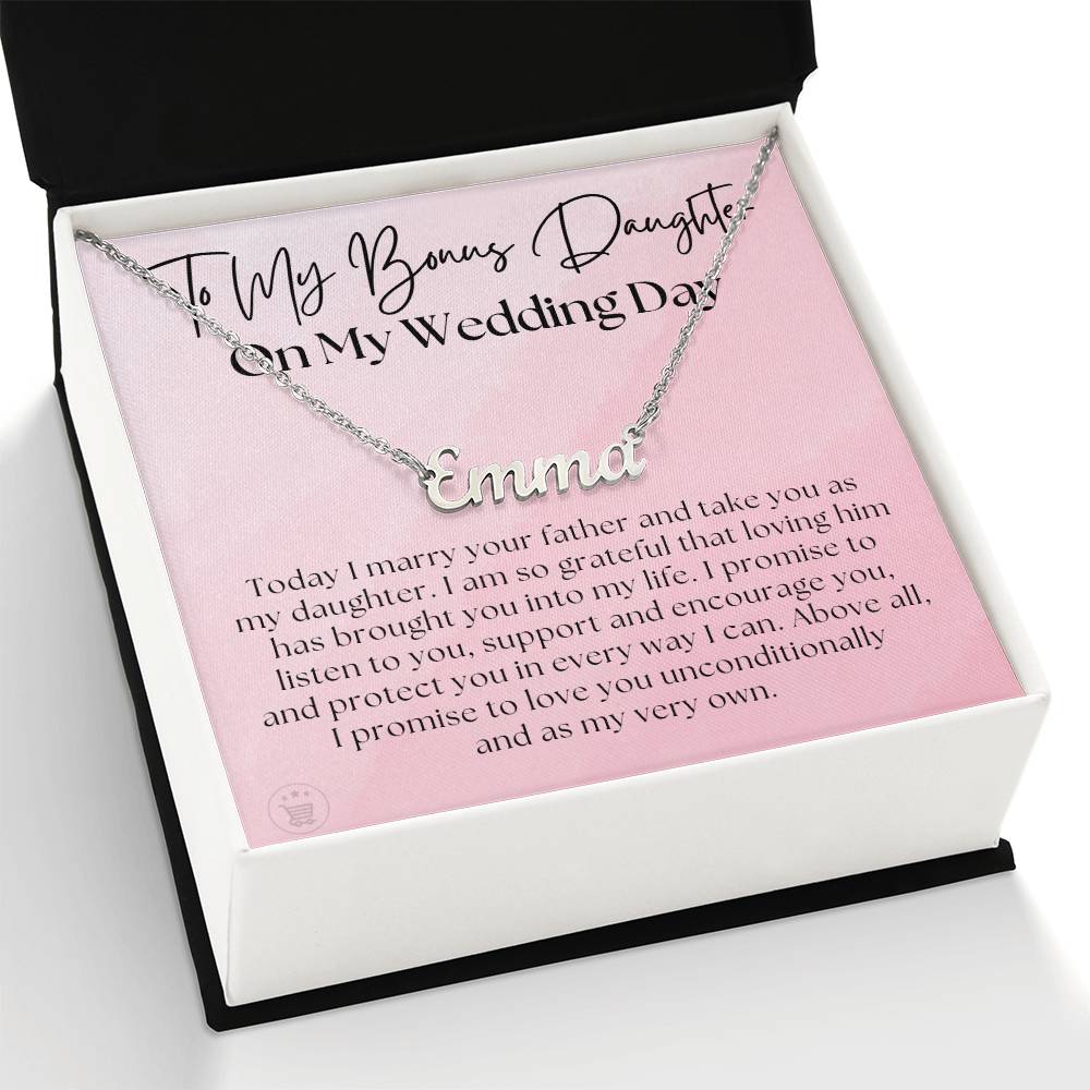 Personalized Stepdaughter Wedding Gift | Promise Name Necklace 0551NNT9