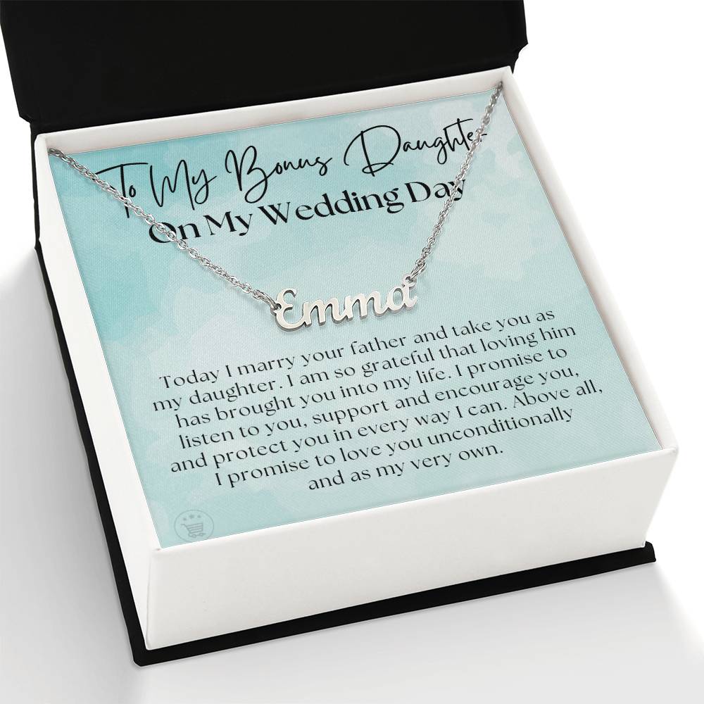 Personalized Stepdaughter Wedding Gift | Promise Name Necklace 0551NNT11