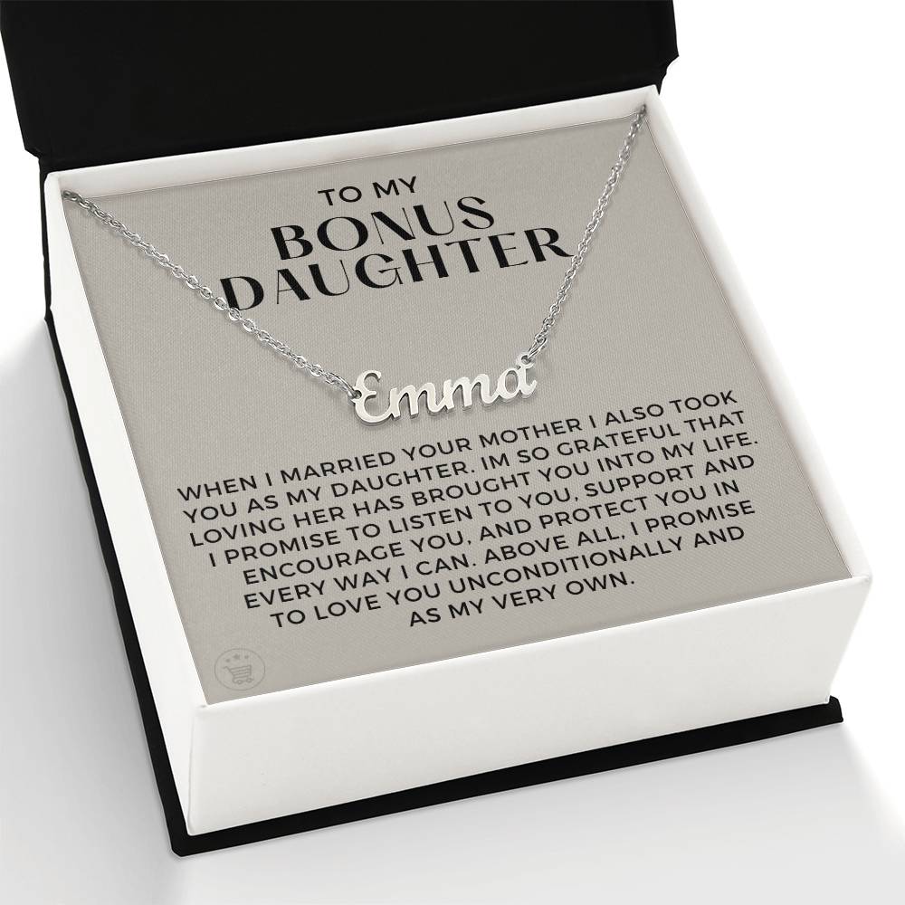 Personalized Stepdaughter Wedding Gift | Promise Name Necklace 0717NNT7