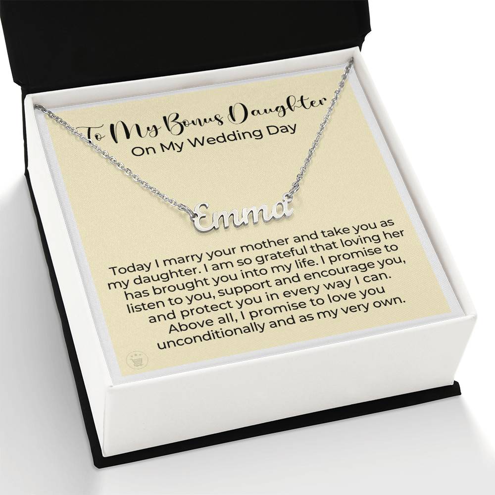 Personalized Stepdaughter Wedding Gift | Promise Name Necklace 0551NNT12