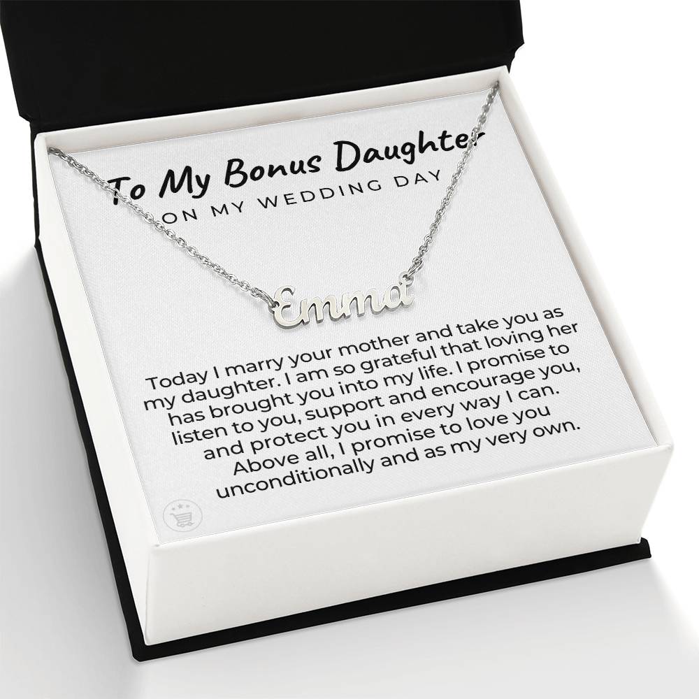 Personalized Stepdaughter Wedding Gift | Promise Name Necklace 0551NNT16