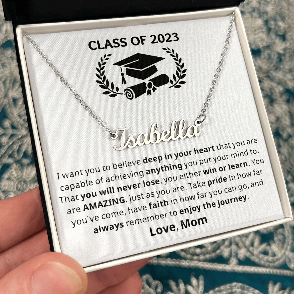 Graduation Gift For Her | Believe Name Necklace 0845NNT1