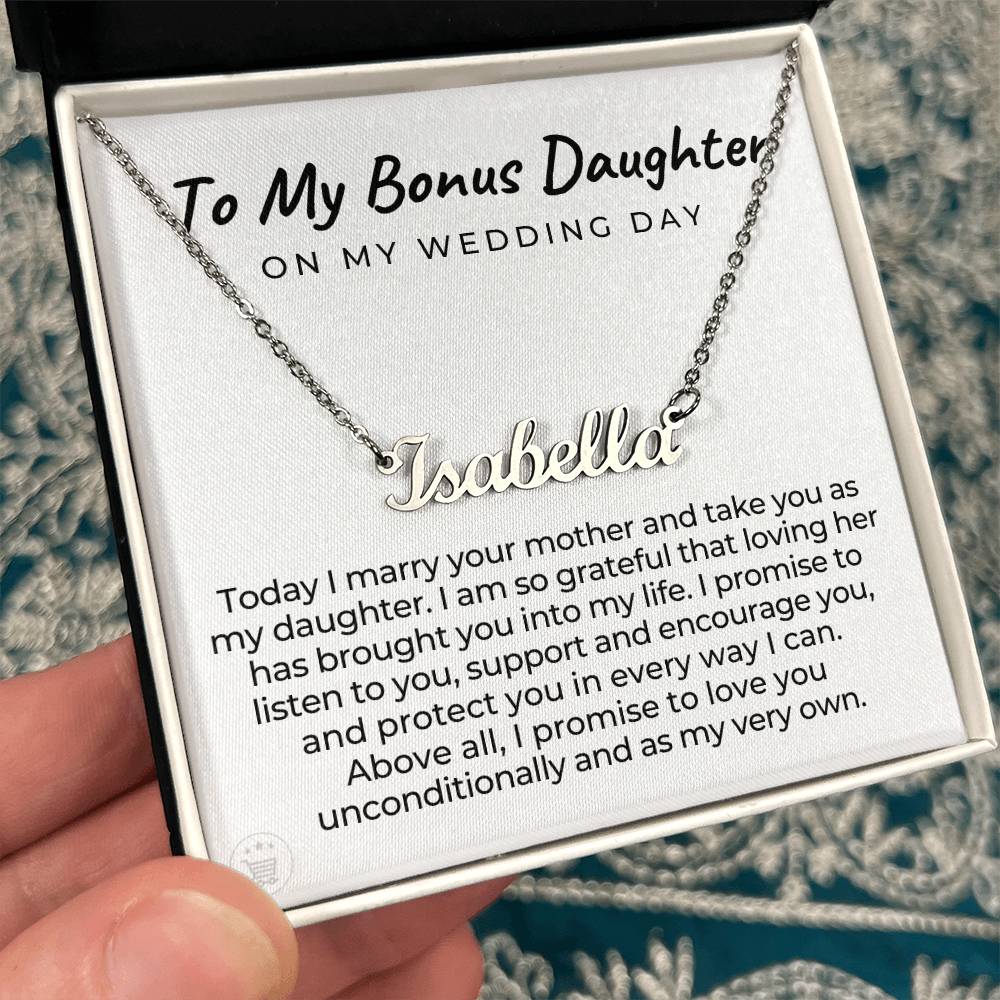 Personalized Stepdaughter Wedding Gift | Promise Name Necklace 0551NNT16