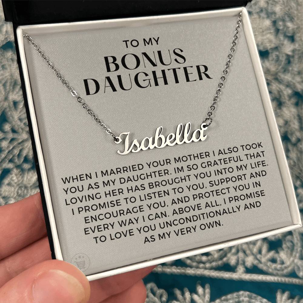 Personalized Stepdaughter Wedding Gift | Promise Name Necklace 0717NNT7