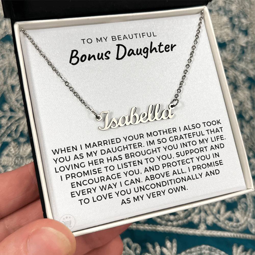 Personalized Stepdaughter Wedding Gift | Promise Name Necklace 0717NNT1