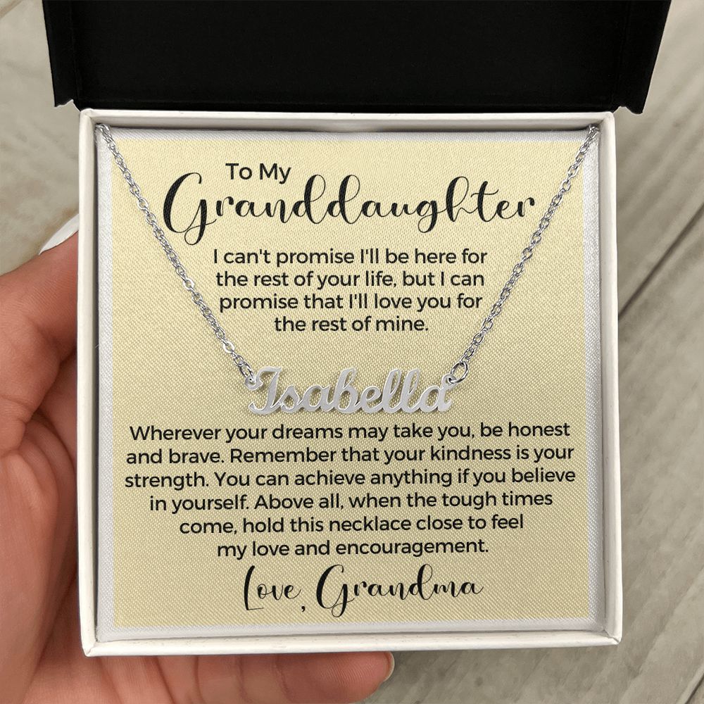 Personalized Granddaughter Gift From Grandma | My Promise Name Necklace  0546NNT16