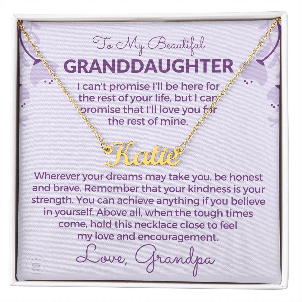 Personalized Granddaughter Gift From Grandpa  | My Promise Name Necklace 0690NNT7