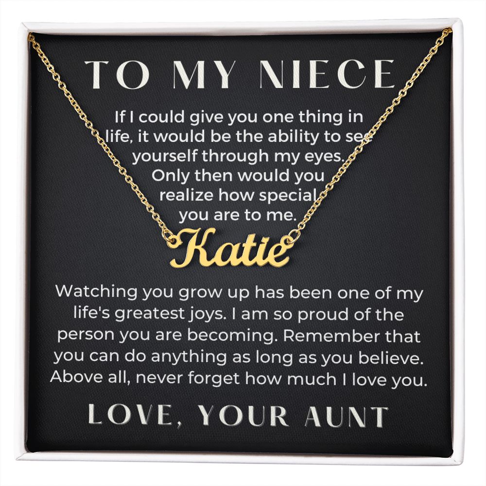 Personalized Niece Gift From Aunt | My Love Name Necklace 0581NNT20