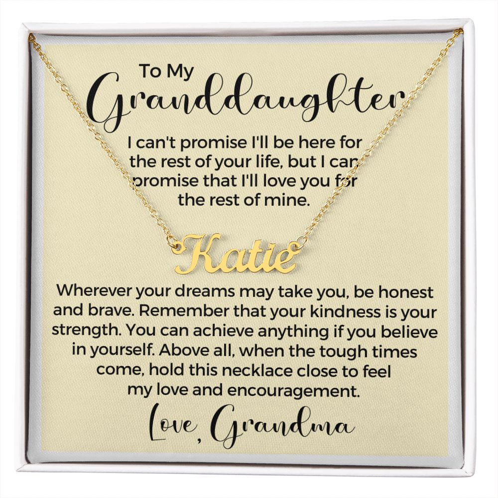 Personalized Granddaughter Gift From Grandma | My Promise Name Necklace  0546NNT16