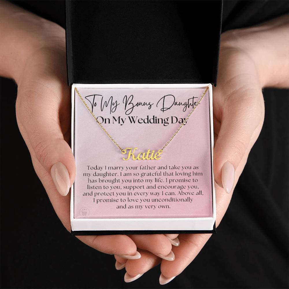 Personalized Stepdaughter Wedding Gift | Promise Name Necklace 0551NNT9