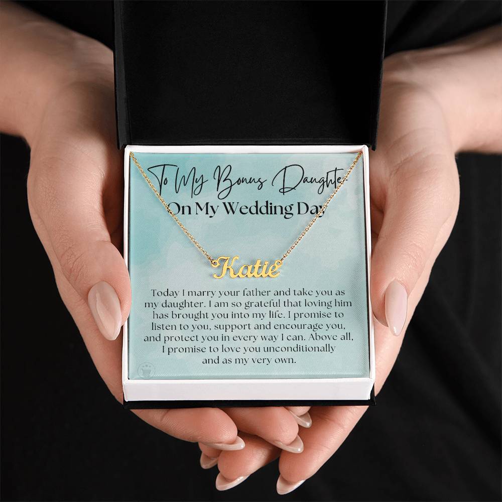 Personalized Stepdaughter Wedding Gift | Promise Name Necklace 0551NNT11