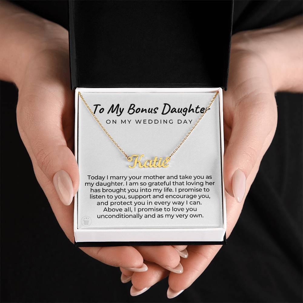 Personalized Stepdaughter Wedding Gift | Promise Name Necklace 0551NNT16