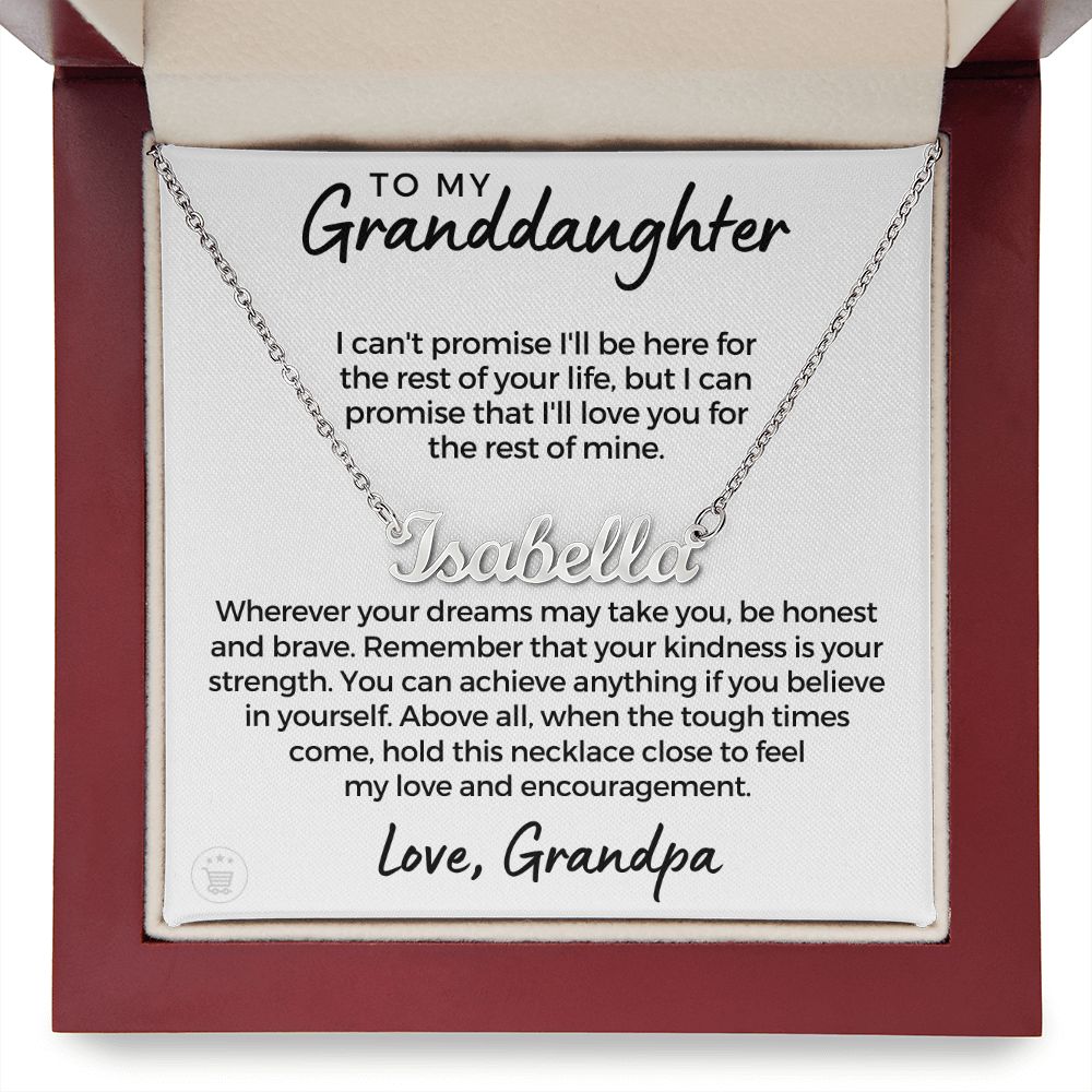 Personalized Granddaughter Gift From Grandpa  | My Promise Name Necklace 0690NNT20