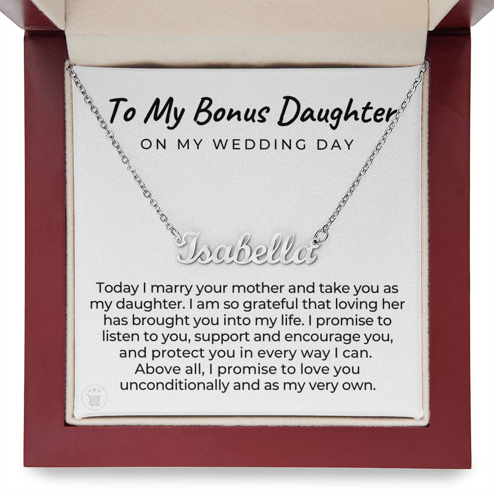 Personalized Stepdaughter Wedding Gift | Promise Name Necklace 0551NNT16