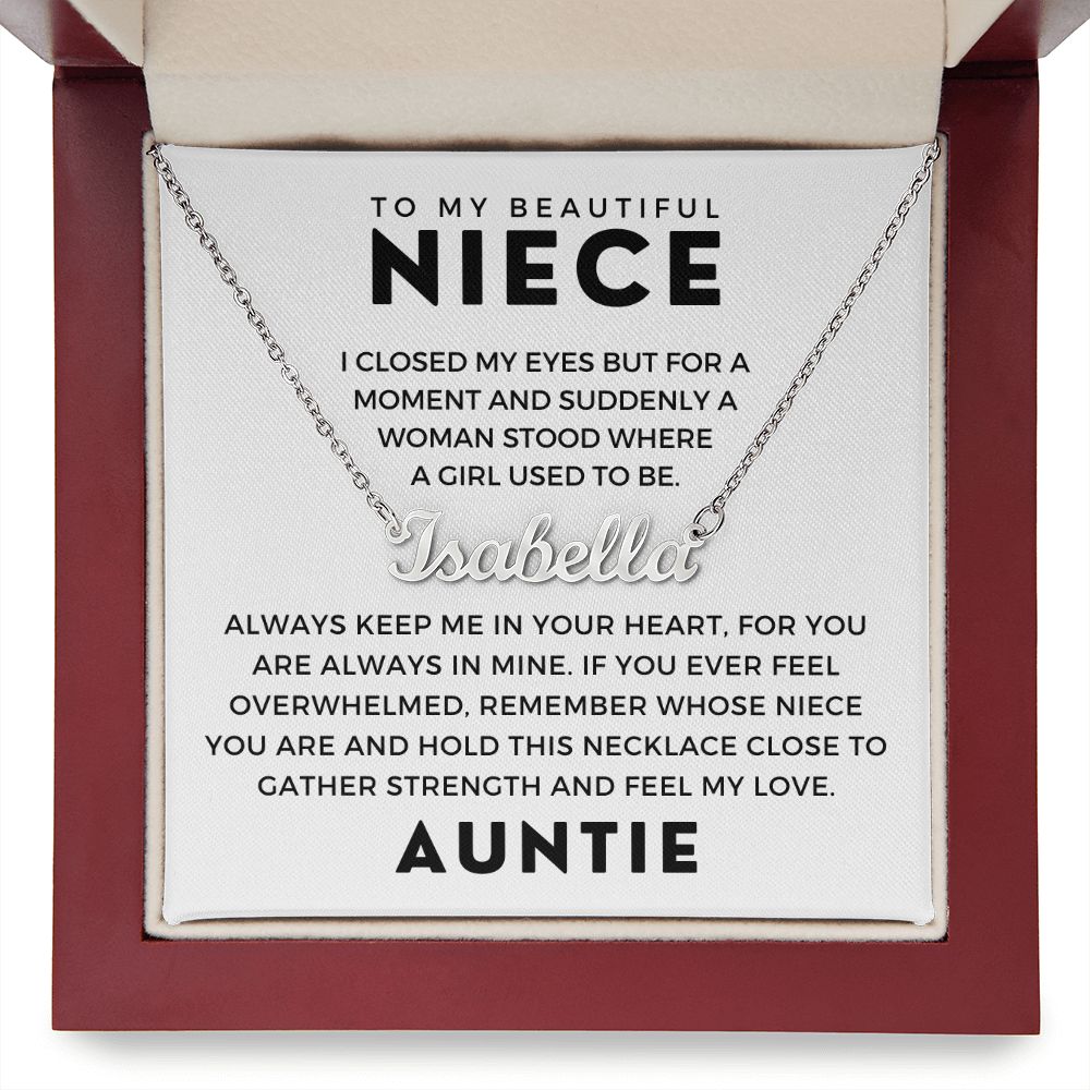 Personalized Niece Gift From Aunt | In My Heart Name Necklace  0631NNT9