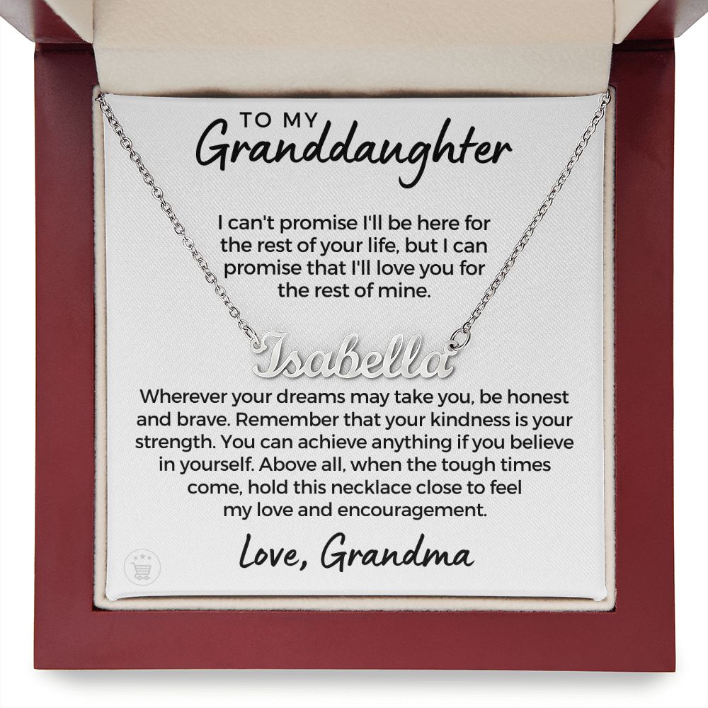 Personalized Granddaughter Gift From Grandma | My Promise Name Necklace  0546NNT2