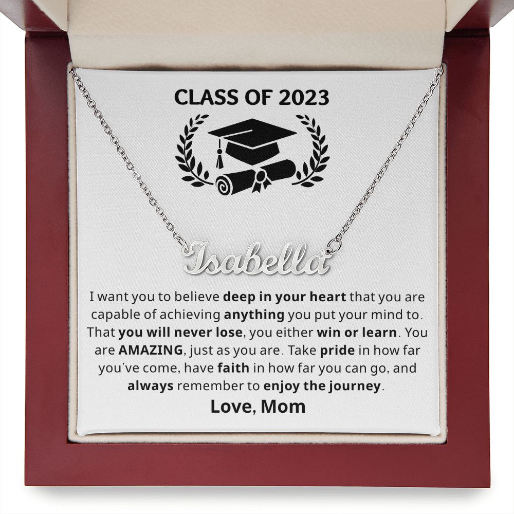 Graduation Gift For Her | Believe Name Necklace 0845NNT1