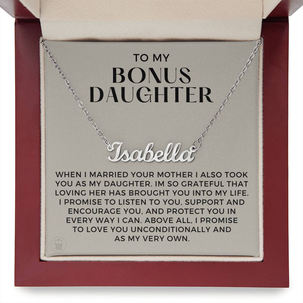 Personalized Stepdaughter Wedding Gift | Promise Name Necklace 0717NNT7