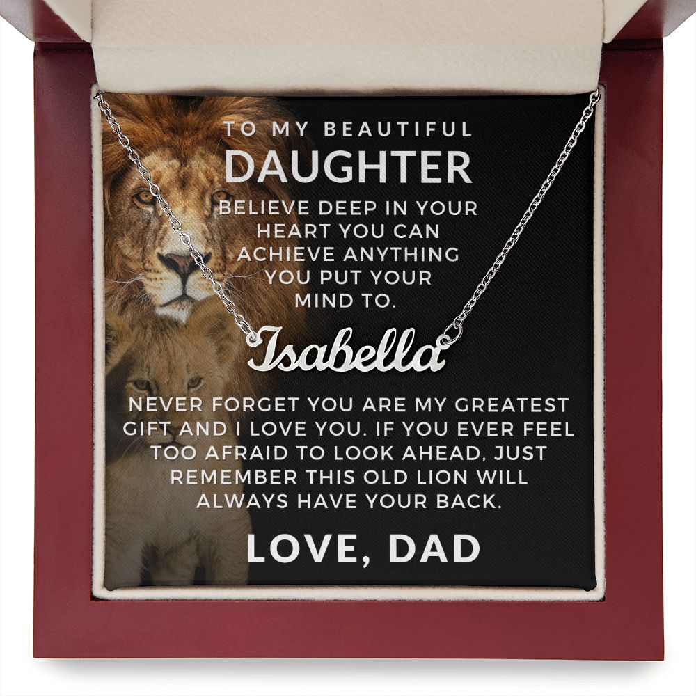 Personalized Daughter Gift From Dad | Greatest Gift Name Necklace 0705NNT2