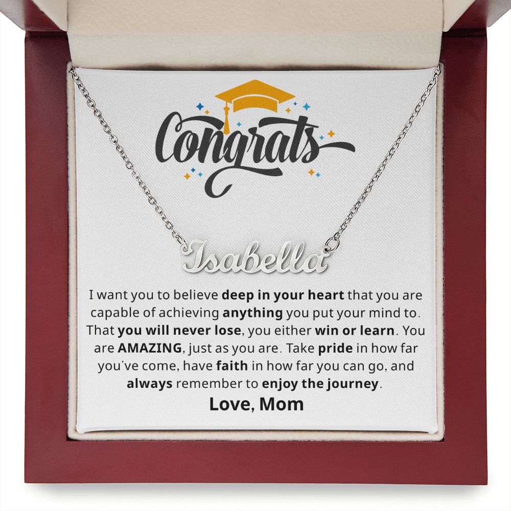 Graduation Gift For Her | Believe Name Necklace 0845NNT2