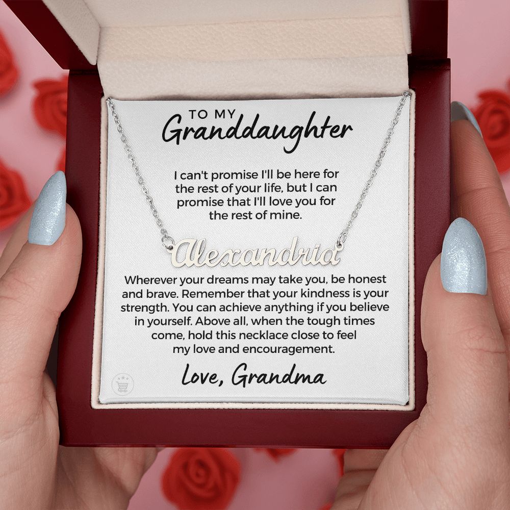 Personalized Granddaughter Gift From Grandma | My Promise Name Necklace  0546NNT2