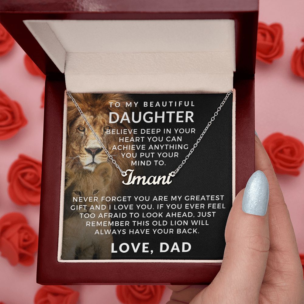 Personalized Daughter Gift From Dad | Greatest Gift Name Necklace 0705NNT2