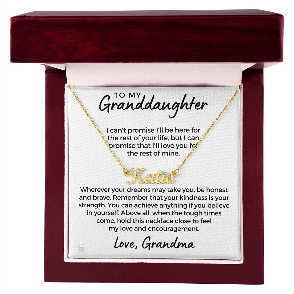 Personalized Granddaughter Gift From Grandma | My Promise Name Necklace  0546NNT2