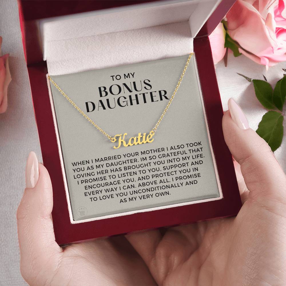 Personalized Stepdaughter Wedding Gift | Promise Name Necklace 0717NNT7