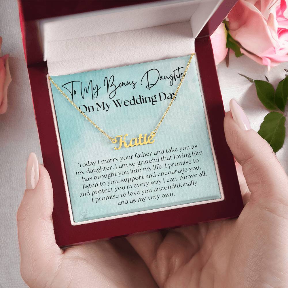 Personalized Stepdaughter Wedding Gift | Promise Name Necklace 0551NNT11