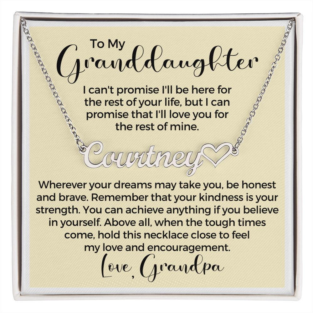 Personalized Granddaughter Gift From Grandpa  | My Promise Name Necklace 0690HNNT6