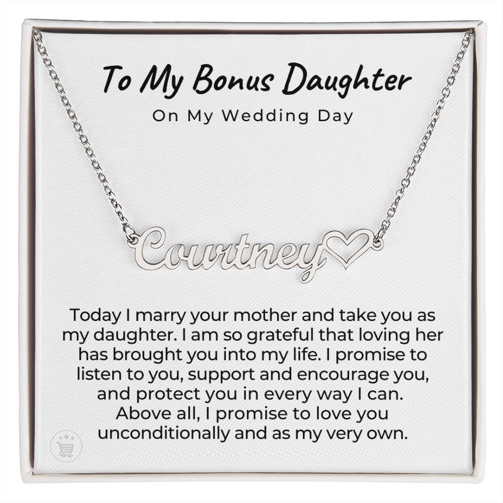 Personalized Stepdaughter Wedding Gift | Promise Name Necklace 0551HNNT16