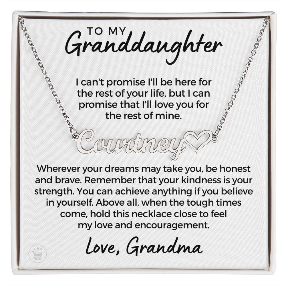 Personalized Granddaughter Gift From Grandma | My Promise Name Necklace  0716HNNT1