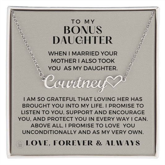 Personalized Stepdaughter Wedding Gift | Promise Name Necklace 0717HNNT7