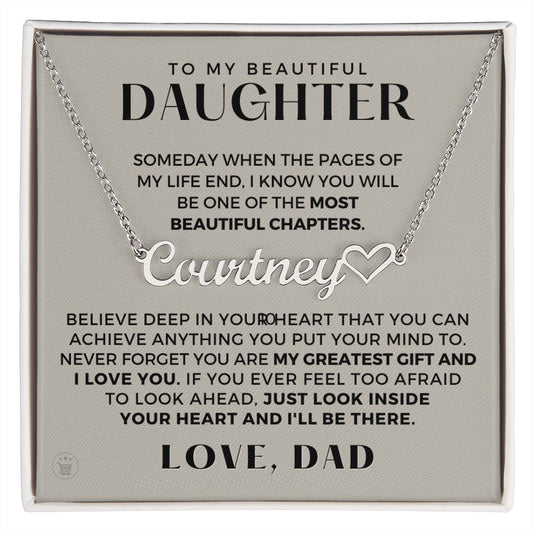 Personalized Daughter Gift From Dad | Greatest Gift Name Necklace 0703HNNT6