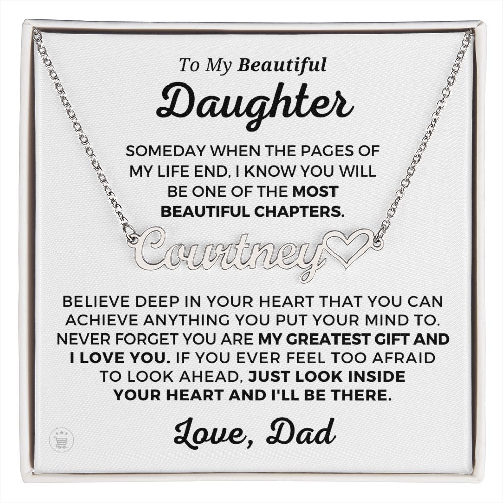 Personalized Daughter Gift From Dad | Greatest Gift Name Necklace 0703HNNT1