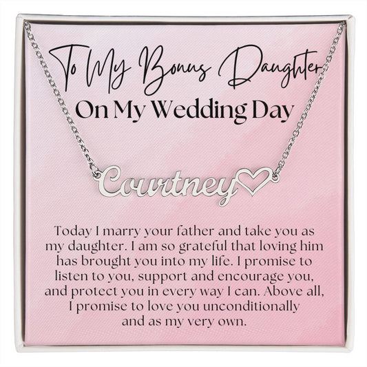 Personalized Stepdaughter Wedding Gift | Promise Name Necklace 0551HNNT9