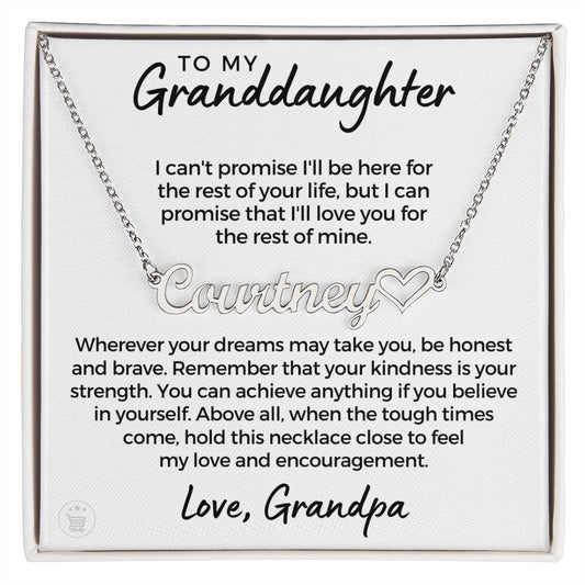 Personalized Granddaughter Gift From Grandpa  | My Promise Name Necklace 0690HNNT20