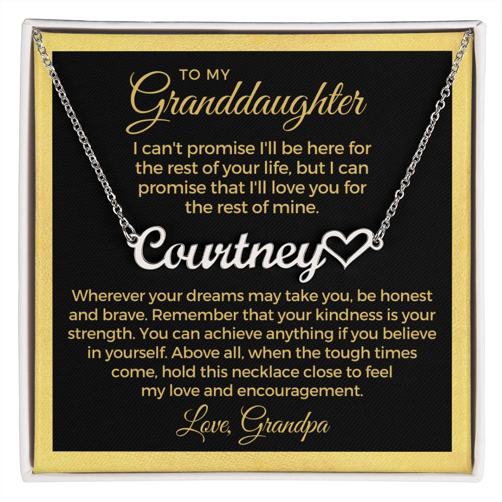 Personalized Granddaughter Gift From Grandma | My Promise Name Necklace  0546HNNT2