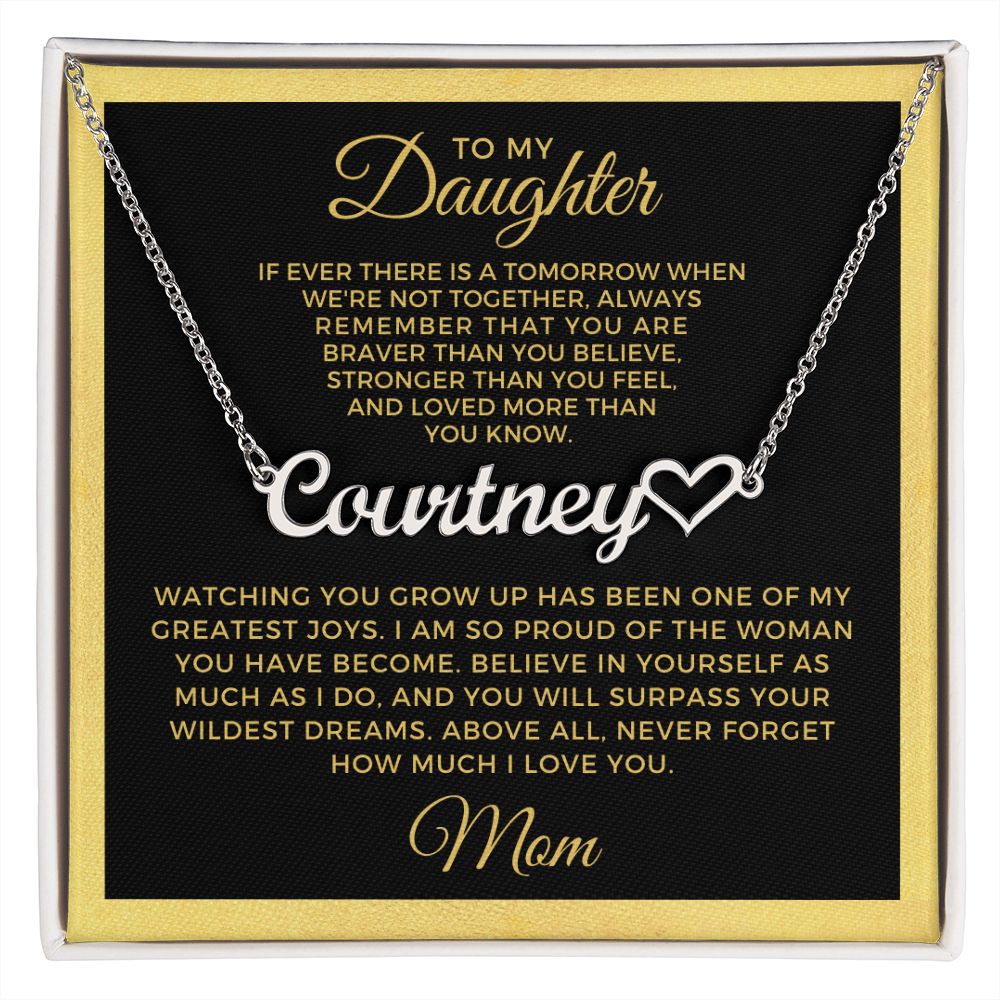 Personalized Daughter Gift From Mom | Wildest Dreams Name Necklace 0577HNNT7