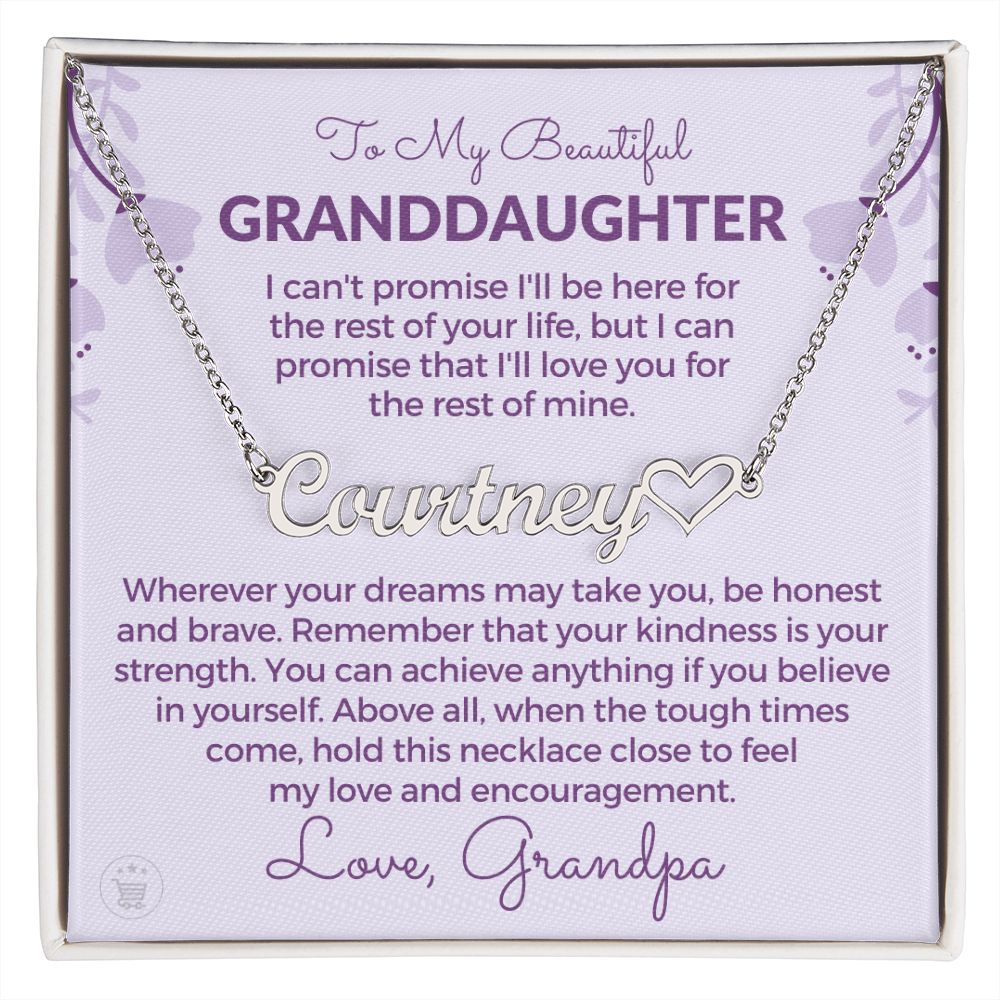 Personalized Granddaughter Gift From Grandpa  | My Promise Name Necklace 0690HNNT7