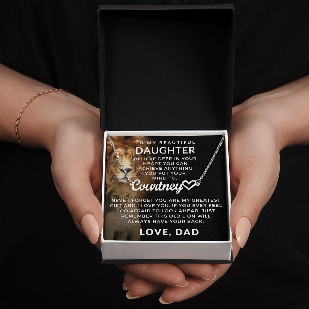 Personalized Daughter Gift From Dad | Greatest Gift Name Necklace 0705HNNT2