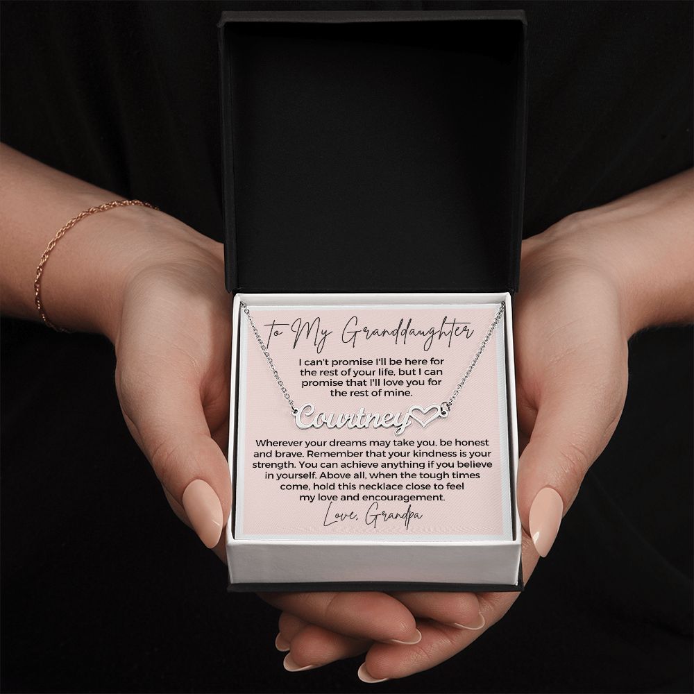 Personalized Granddaughter Gift From Grandpa  | My Promise Name Necklace 0690HNNT4