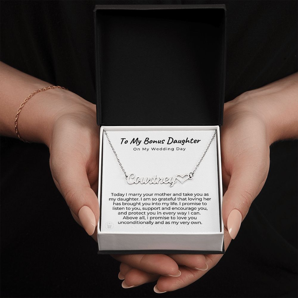 Personalized Stepdaughter Wedding Gift | Promise Name Necklace 0551HNNT16